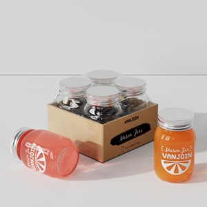 Confezione 4 pz scatola trasparente noci sottaceti mandorle miele succo di miele contenitore rotondo 120ml salsa alimentare muratore barattolo di <span class=keywords><strong>vetro</strong></span> metallo coperchio a vite - Product Image 2