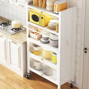 Nguồn Nhà Máy Chống Bụi Thuận Tiện Nhà Bếp Lưu Trữ Giá Bộ Đồ Ăn Và Linh Tinh Carbon Thép Lưu Trữ Tủ - Product Image 3