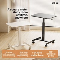 Bureau mobile pneumatique réglable en hauteur pour ordinateur portable, table de bureau réglable, pupitre en plastique pour conférencier