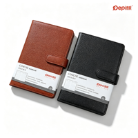 Carnet DEPAI A5 en cuir PU grain litchi avec fermeture magnétique, papier épais 100g, 100 feuilles, journal à couverture rigide pour le bureau et les affaires