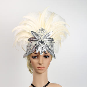 <span class=keywords><strong>Coiffe</strong></span> en plumes fantaisie faite à la main en usine pour Halloween Chapeaux d'église de salutation pour décoration de cheveux de la vie quotidienne pour femmes - Product Image 3