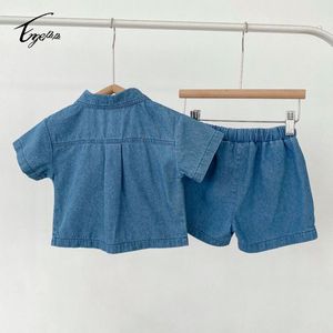 Bộ quần áo denim hè Engepapa cho bé, thiết kế logo tùy chỉnh, từ 1 sản phẩm trở lên, 2 món, thời trang cho bé gái và bé trai - Product Image 3