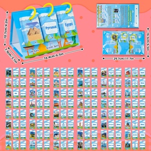 การ์ดปริศนากระดาษเพื่อการศึกษาสำหรับเด็ก - สถานที่ท่องเที่ยวทั่วโลก การคิดเชิงตรรกะและการพัฒนาทางปัญญา ดีไซน์สีสันสดใส - Product Image 3