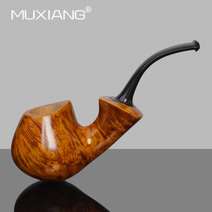Muxiang Handmade Briarwood Smoking Pipe Bent Type Tobacco Pipe For Men - Product Image 1