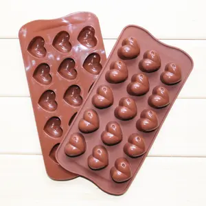 高品质情人节食品级硅胶心形巧克力模具阅读发货，定制