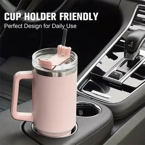 Stainless Steel Tumbler <b>with</b> Handle 1200ml Vacuum Insulated Travel Mug <b>With</b> <b>Straw</b> Multiple Colors Available - Product Image 5