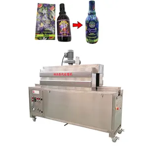 Shenzhou Elektrische Automatische Krimpen Pvc Huisdier Films Stoom Warmte Krimpfolie Tunnel Verpakking Machine Voor Fles