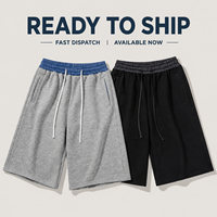 Shorts 3/4 à double taille pour homme, avec appliques personnalisées brodées, cordon de serrage, style survêtement, délavé à l'acide et taille à carreaux