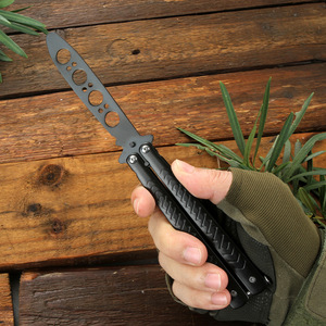 Cuchillo de Práctica de Acero Plegable sin Filo para Entrenamiento de Mano, Juego Deportivo al Aire Libre, Tipo Mariposa, <span class=keywords><strong>CSGO</strong></span> - Product Image 3