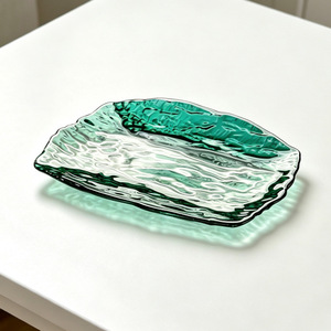 Plateau à fruits en <span class=keywords><strong>verre</strong></span> cristal moderne et créatif, plateau de présentation haut de gamme pour la maison, plateau à fruits secs, plateau en <span class=keywords><strong>verre</strong></span> <span class=keywords><strong>rectangulaire</strong></span> à texture d'écorce - Product Image 2