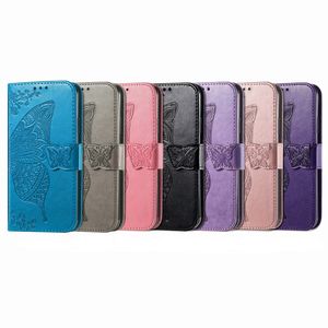 Diseño de mariposa PU Cartera de cuero Flip Case Ranura para tarjeta Kickstand Cover para <span class=keywords><strong>Honor</strong></span> Play 7T Pro - Product Image 1