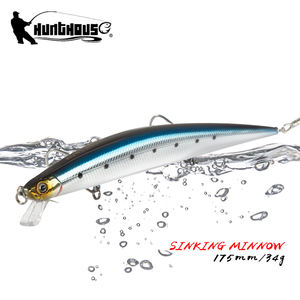 Hunthouse haute qualité 175mm 34g ABS plastique dur pêche flottant méné leurres appât avec crochets d'origine - Product Image 1