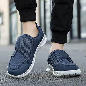 Distribuidor Mayorista de Calzado: Zapatillas Ligeras y Suaves de Punta Ancha para <span class=keywords><strong>Hombre</strong></span>, para Jóvenes y Adultos de Mediana Edad - Ancho Extra, Parte Superior de Malla <span class=keywords><strong>con</strong></span> Patrón Sólido, Cierre de <span class=keywords><strong>Velcro</strong></span> - Product Image 2