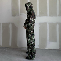 Sweat-shirt à capuche de créateur personnalisé, poids lourd, combinaison pour homme, survêtement évasé, baggy, 100% coton, véritable arbre, camouflage, pour homme