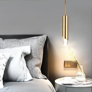 Lampadario Moderno <span class=keywords><strong>a</strong></span> <span class=keywords><strong>Sospensione</strong></span> in Acrilico Tubolare Lungo Illuminazione <span class=keywords><strong>a</strong></span> LED in Metallo Dorato Semplice <span class=keywords><strong>Lampada</strong></span> <span class=keywords><strong>a</strong></span> <span class=keywords><strong>Sospensione</strong></span> per Hotel - Product Image 6