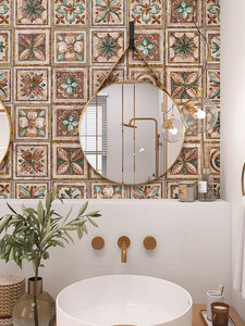 빈티지 디자인 골든 럭셔리 혼합 패턴 반짝이 장식 세라믹 욕실 및 주방 도자기 벽 및 바닥 타일 - Product Image 4