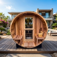 Sauna électrique extérieur en bois massif pour jardin, cour arrière, sauna à vapeur pour 6 personnes