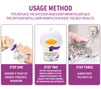 Kit diffuseur de phéromones apaisantes pour chats en plastique, soulage efficacement l'anxiété, le stress, apaise et réduit les tensions et les griffures chez les chats
