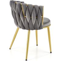 Chaise de salle à manger tissée haut de gamme 2025, pieds en métal stable, tissu en velours, moderne pour salle à manger d'hôtel