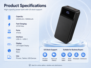 Cargador Portátil <span class=keywords><strong>de</strong></span> 30000mAh/50000mAh, Batería Externa <span class=keywords><strong>de</strong></span> Alta Capacidad con Carga Rápida <span class=keywords><strong>de</strong></span> 22.5W y USB-C - Product Image 6