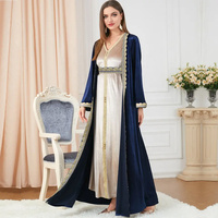 Kaftan marocain du Moyen-Orient, Dubaï, Arabie, Maroc, robe en velours brodée pour femmes musulmanes
