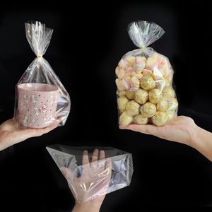 Bolsas de celofán transparentes para regalo, 8x11, con base acanalada, 50 unidades, con ataduras de alambre para empaque de recuerdos de fiesta, regalos y tazas - Product Image 6