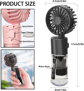 2025 New Portable Mini Water Mist <b>Hand</b> <b>Fan</b> with Lanyard Rechargeable <b>Electric</b> <b>Hand</b> Held Cooling <b>Fan</b> Water Spray Handheld <b>Fan</b> - Product Image 3