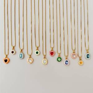 Hongtong AC-252 kedatangan baru batu kelahiran baja tahan karat kristal imut halus kualitas tinggi jimat untuk membuat kalung - Product Image 3