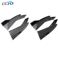 ABS hitam mengkilap serat karbon terlihat Universal Aksesori Mobil Body kit suku cadang Auto trim belakang bawah Bumper sisi splitter Guard