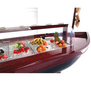 Mostrador Buffet Tipo Barco de Una Sola Temperatura, Refrigeración Directa, Barra de Ensaladas Refrigerada para Uso en Hoteles y Restaurantes - Product Image 5