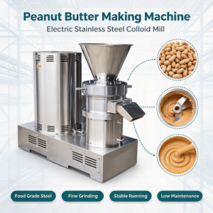 Máquina Profesional para Hacer Mantequilla de Maní, Accionada por Motor, de Acero Inoxidable, Multifunción, con Capacidad de 20-50 kg/h, para Agua y Vegetales - Product Image 6
