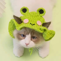 Chapeau pour animaux de compagnie, drôle, personnalisé, luxueux, simple, pliable, floral, écologique, en polyester, ajustable, tissé, pour chats et chiens, toutes saisons