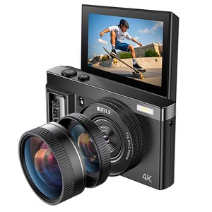กล้องดิจิตอล BENJIE 4K 64MP ขนาดกะทัดรัด ความละเอียดสูง HD ถ่ายเซลฟี่ ราคาประหยัด กล้องมิเรอร์เลส หน้าจอพลิก 3.0 นิ้ว 16x CMOS - Product Image 1