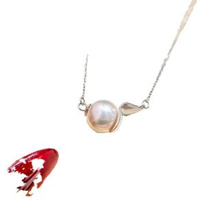 S925 <b>Silver</b> DIY Pearl Accessories <b>Adjustable</b> Ring with Bamboo <b>Bracelet</b> and 8-10mm Round Beads 1609Necklaces - Product Image 5