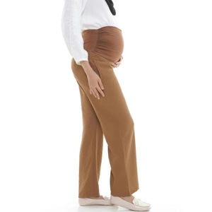 <span class=keywords><strong>Pantalon</strong></span> Palazzo Long Grande Taille pour <span class=keywords><strong>Femme</strong></span> <span class=keywords><strong>Enceinte</strong></span> avec Bande de Soutien Ventral, Taille Haute Ajustable, en Tissu <span class=keywords><strong>Lin</strong></span> Frais - Product Image 5