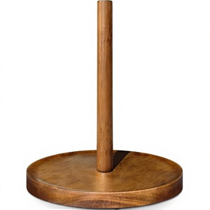 Wooden <b>Paper</b> Towel Holder Standing Countertop Rustic Farmhouse Cottagecore Decor <b>Kitchen</b> Bathroom Essential Brown 12.4 - Product Image 1