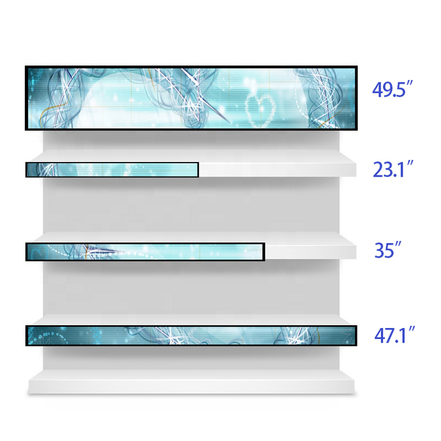 35 Inch Customized Size Led Screen Shelves Advertising Screen Strip Monitor Touchscreen Stretched Bar Type LCD Display