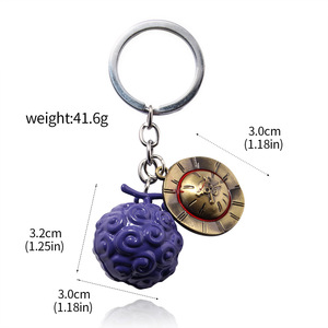 8 Stili di Portachiavi in Metallo, Accessori Anime Luffy Ace Law, Ciondolo Portachiavi Frutto del Diavolo, Portachiavi per Auto, Charm, Giocattoli - Product Image 4