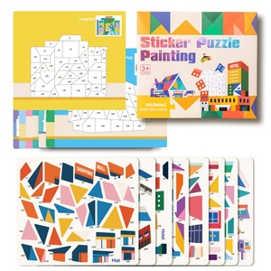 Libro de Actividades para Niños, Rompecabezas de Animales con Pegatinas, Juegos de Inteligencia, Pegatinas DIY, Educación Temprana, Collage Geométrico 3D Colorido - Product Image 4