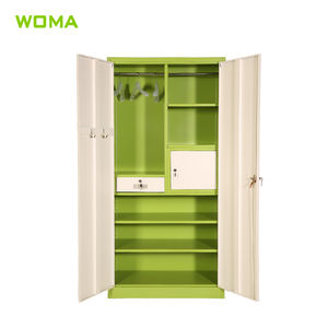 Loker logam Sekolah murah pabrik untuk pakaian lemari logam 2 pintu - Product Image 1