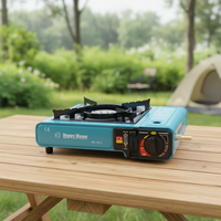 Réchaud à gaz portable d'extérieur pour camping, brûleur unique, surface en fonte, 2900W, allumage piézoélectrique, protection anti-extinction, butane