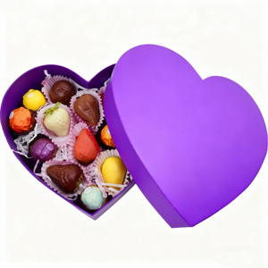 Nhà máy sản xuất hộp giấy hình trái tim cho đường biểu tượng tùy chỉnh Kraft papter Kẹo hộp mẫu miễn phí nắp và cơ sở hộp giấy - Product Image 2