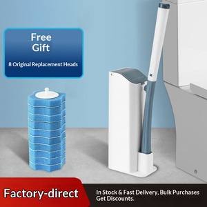 Brosse de nettoyage jetable en plastique pour toilettes domestiques, puissante pour éliminer les taches, avec clip simple, manche long nordique, ensemble - Product Image 3