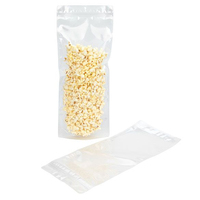 Pochette transparente debout avec trou de suspension fermeture à glissière hermétique refermable sécurité alimentaire 4 mil haute clarté emballage collations et pop-corn