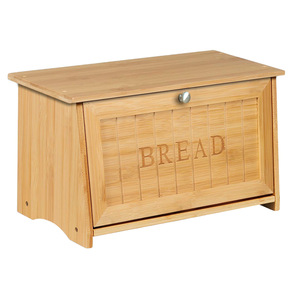 Gem Bamboo Bread Box Large Lidded <b>Storage</b> <b>Kitchen</b> Countertop Dustproof Multi Functional Food <b>Container</b> - Product Image 5