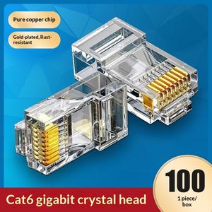 Позолоченный кабель Easy Throght 8P8C экранированный CAT5 CAT5e UTP FTP Модульный штекер сетевой кабель <span class=keywords><strong>RJ45</strong></span> разъем - Product Image 2