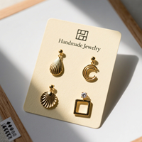 Carte de présentation de bijoux personnalisée pour boucles d'oreilles et colliers, avec logo, taille, forme et matériau sur mesure