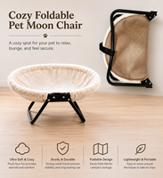 Lit-lune confortable et pliable pour animaux de compagnie, surélevé, respirant, portable, pour toutes les saisons, pour chats et chiens, intérieur/extérieur, tendance