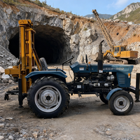 Foreuse de puits d'eau montée sur tracteur haute efficacité 250m, alimentée au diesel, avec boîte de vitesses pneumatique, ensemble complet pompe-moteur, portable