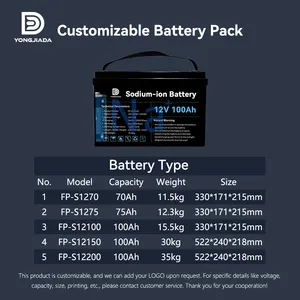 YONGJIADAフリーDdpグレードA304ah6000サイクルナトリウムイオン3.2vセル12v 24v 48v 290ah 300ahLifepo4バッテリーソーラーシステム